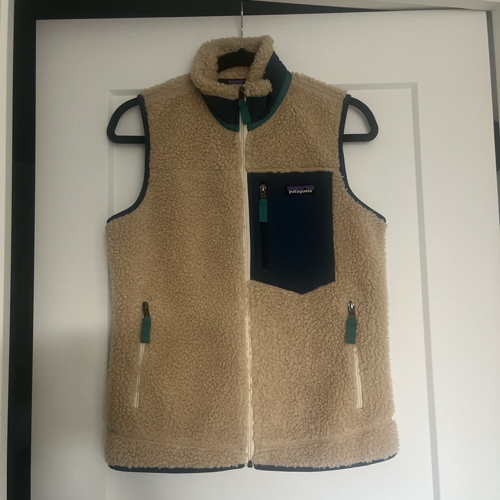 Patagonia Blue and Black Fleece Vest